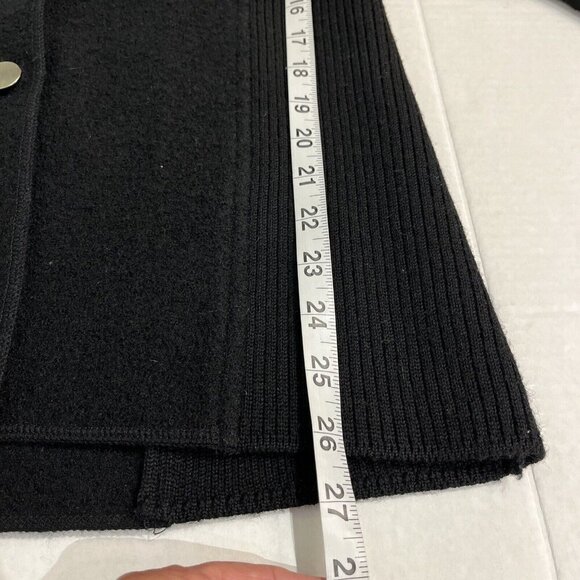 Herman Geist Cardigan Sweater Womens S Black Wool Button Academia Ribbed Trim - Picture 5 of 9